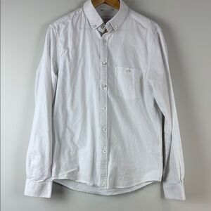 Vallier White Organic Cotton Casual Button Down Shirt Medium